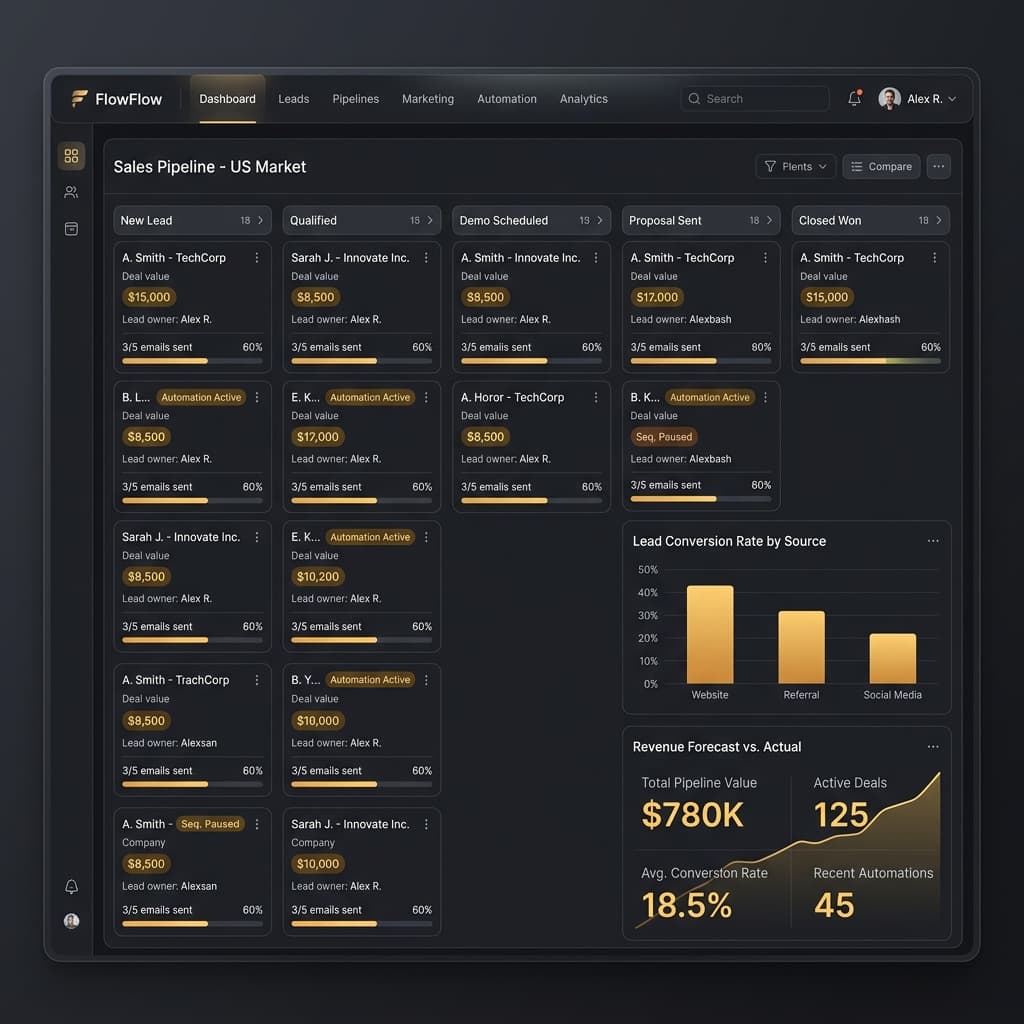 GoHighLevel CRM Dashboard Architecture & Pipeline